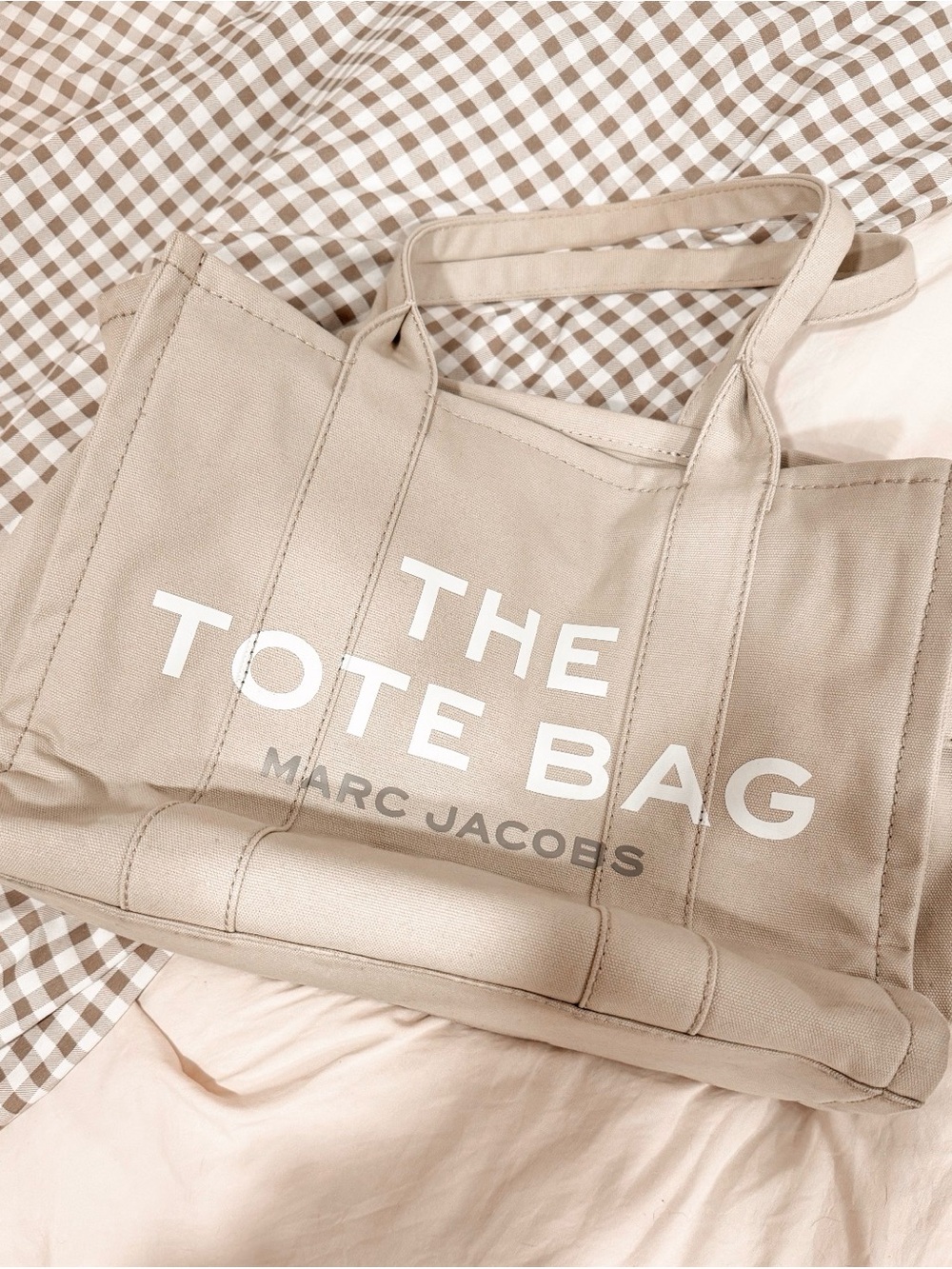 Marc Jacobs Beige Large 'The Tote Bag' Canvas Tote